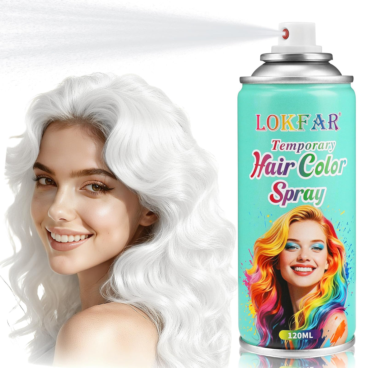 BEFIVECOK white hair spray bottle ready for color application