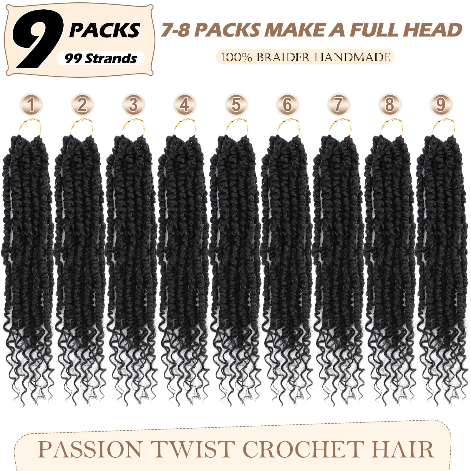 BEFUNNY Passion Twist crochet hair 14in side view for natural drape