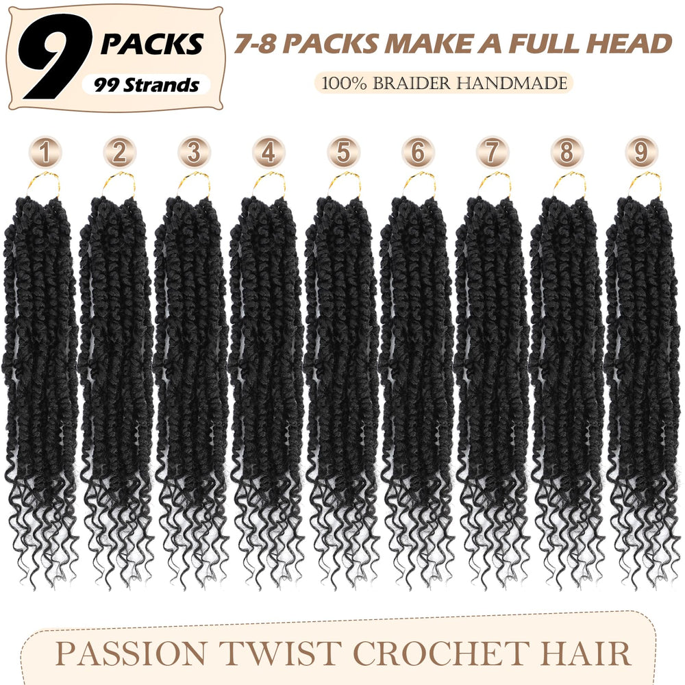 BEFUNNY Passion Twist crochet hair 14in side view for natural drape