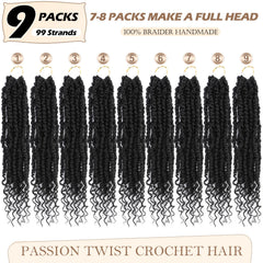 BEFUNNY Passion Twist crochet hair 14in side view for natural drape