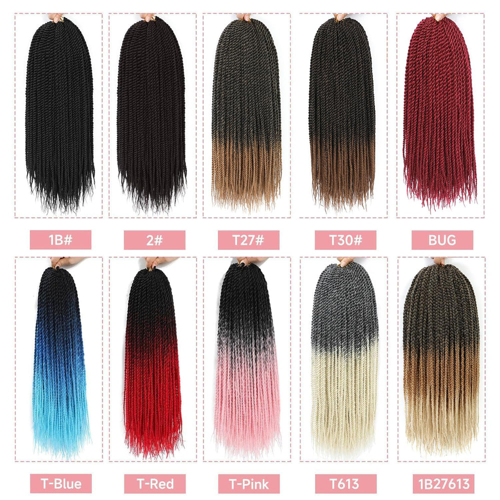 Befunny Senegalese Twist Crochet Hair 18in compact-twist design; durable and low-frizz.