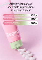 Niacinamide capsule close-up from BeginS by JUNGSAEMMOOL shows targeted delivery system.