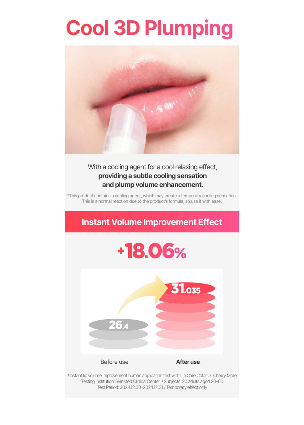 Cherry, peach, and apricot oils visible in the lip oil texture