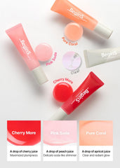 Jelly massager tip from BeginS Lip Oil aids gentle exfoliation.