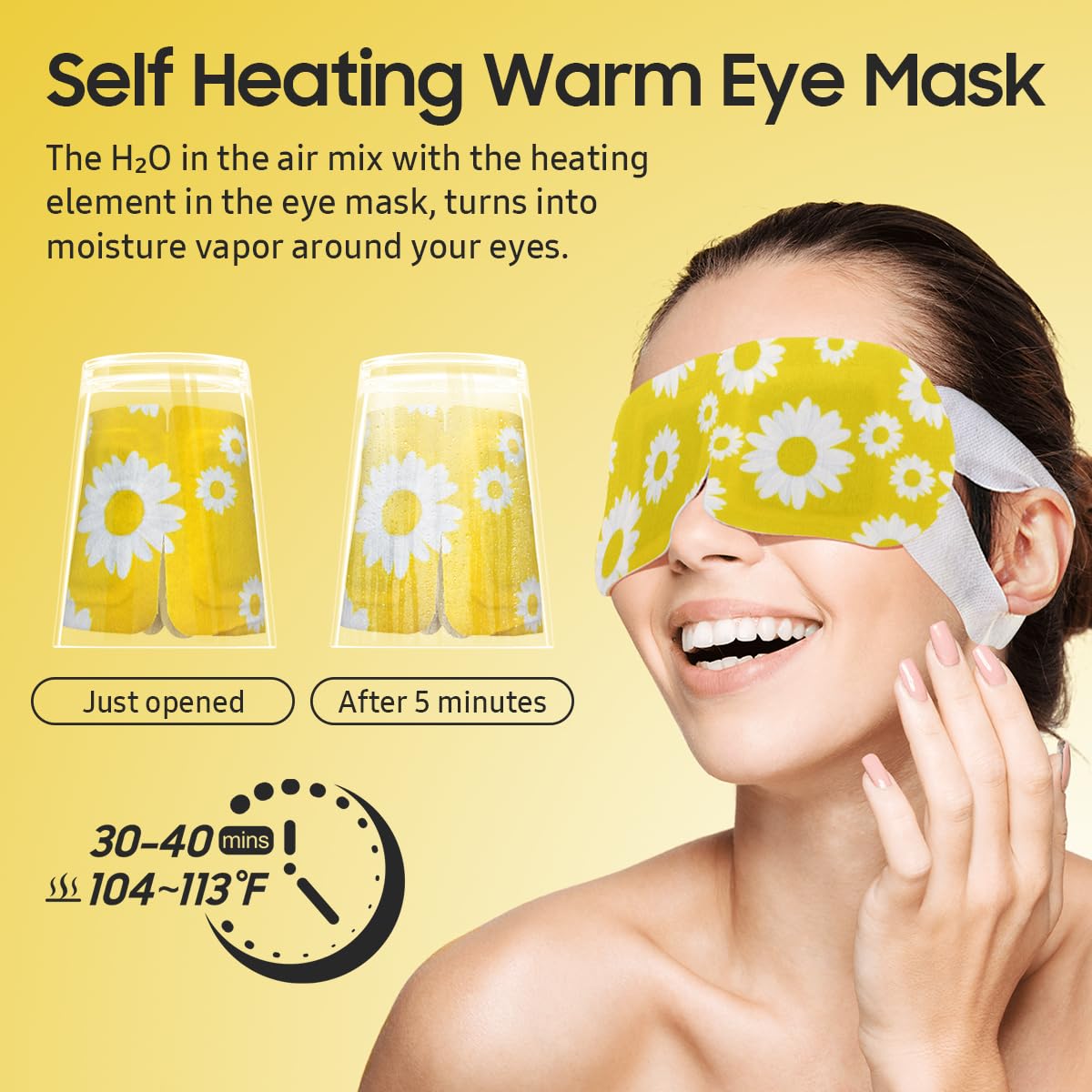 BeHoomi steam eye mask travel-ready for on-the-go relaxation.