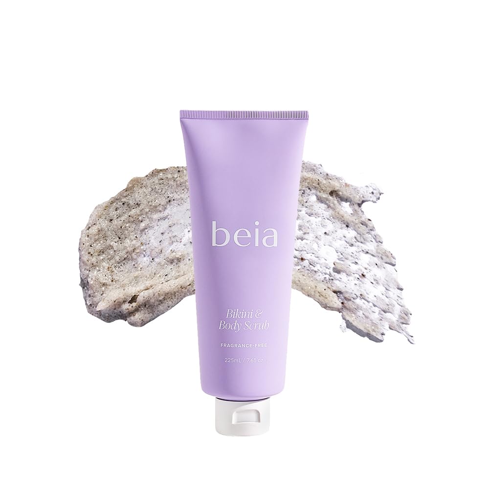 Beia Bikini and Body Scrub bottle for gentle exfoliation and hydration