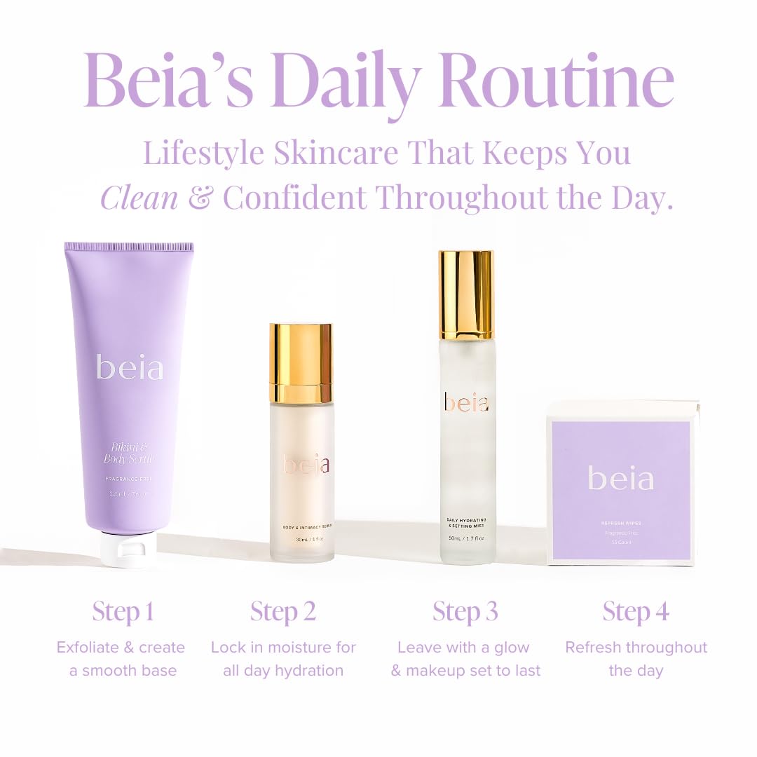 Beia packaging and bottle design emphasizing gentle daily use