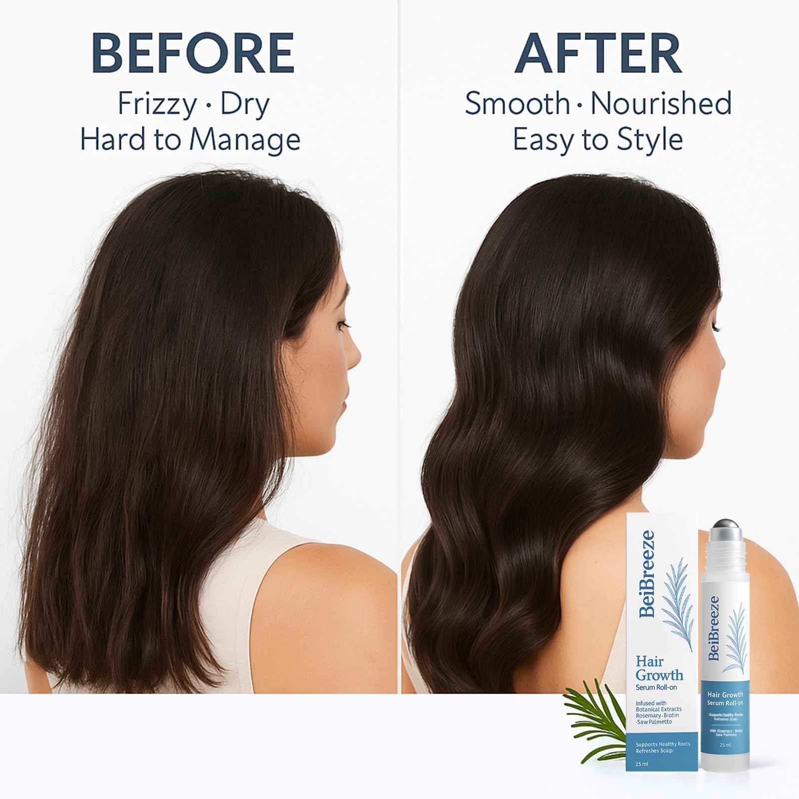 BeiBreeze biotin and saw palmetto ingredients visual for hair support