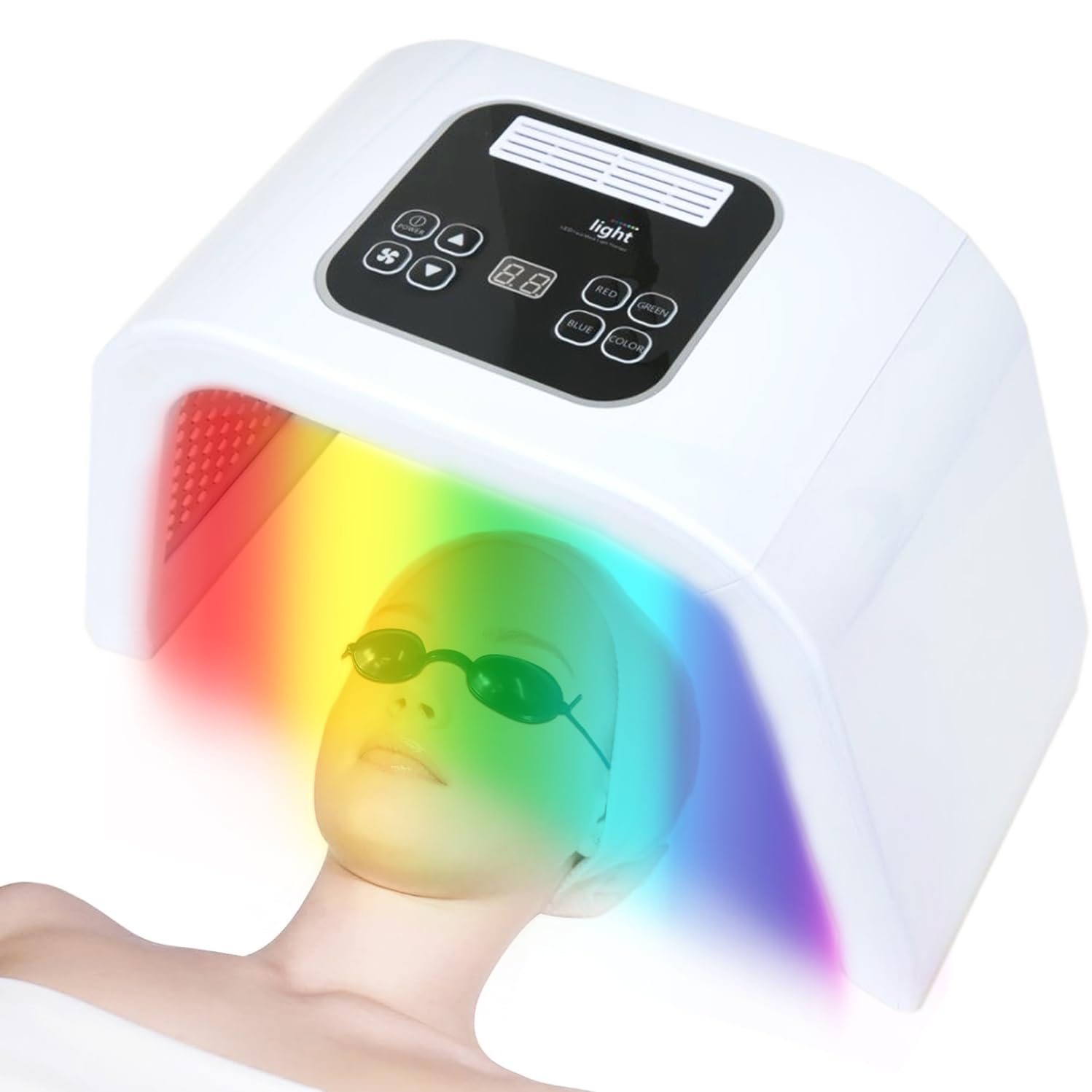 BEICNWOD Light Mask on face-neck-body demonstrates versatile at-home skincare.