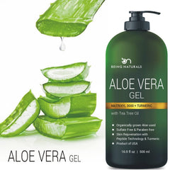 Being Naturals Aloe Gel supports hair and scalp care while soothing.
