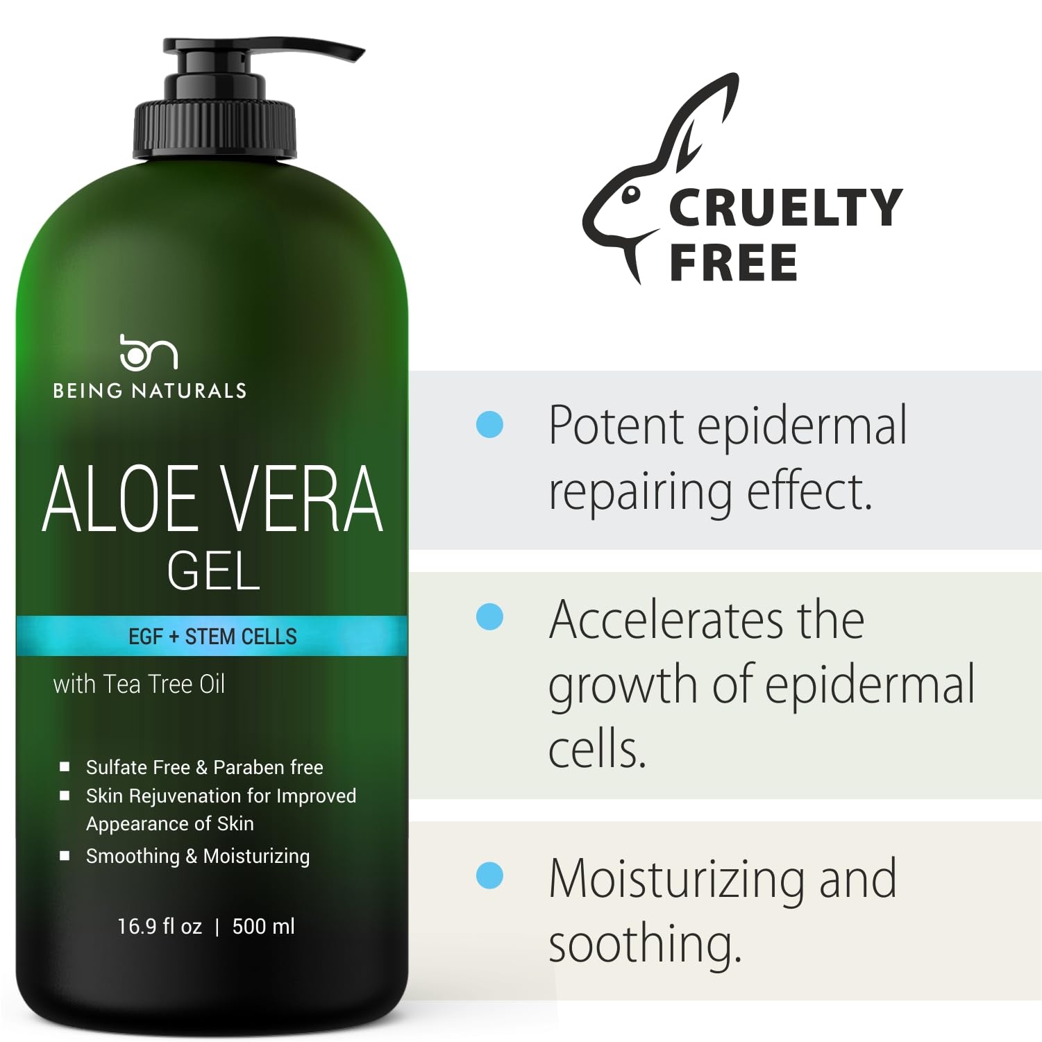 Being Naturals Aloe Gel ingredients rosemary oil showcased in formulation.