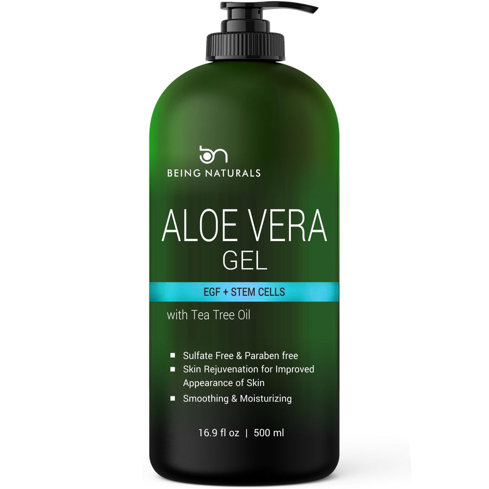 Being Naturals Aloe Gel packaging and label design with eco-friendly vibe.