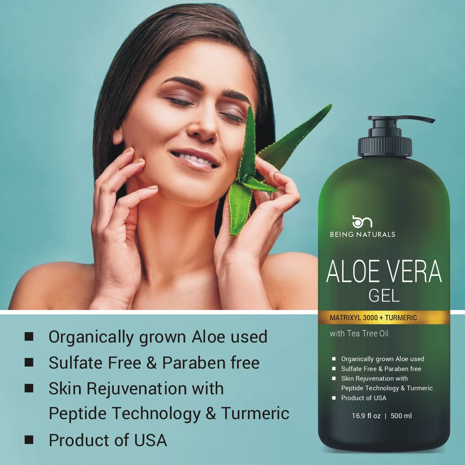 Being Naturals Aloe Gel aids razor bump relief with gentle hydration.
