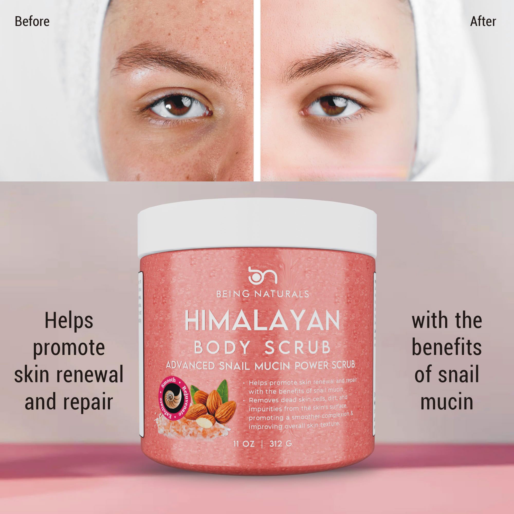 Being Naturals face exfoliation moment showcases gentle scrub for facial skin.