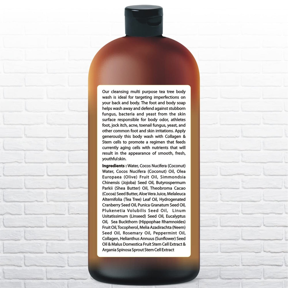 Being Naturals Tea Tree Body Wash lathering on hands after workout.