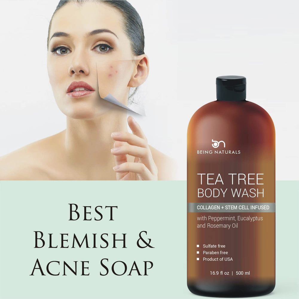 Close-up of tea tree oil ingredients highlighting the natural composition.