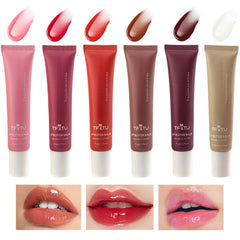 Bekoeen 6 colors hydrating lip gloss set in a glossy finish, ideal for daily wear