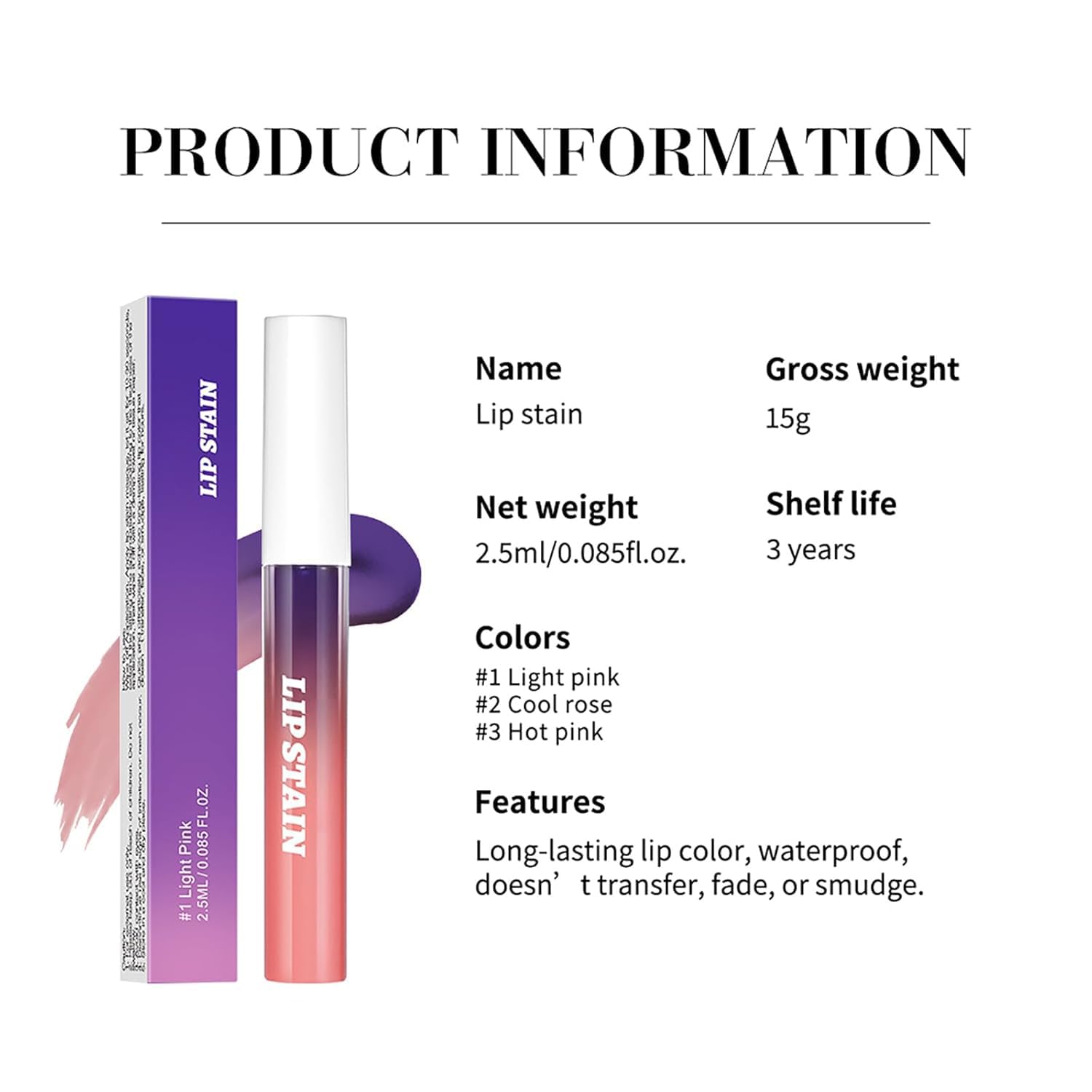 Bekoeen peel-off lip stain set in gift-ready packaging.