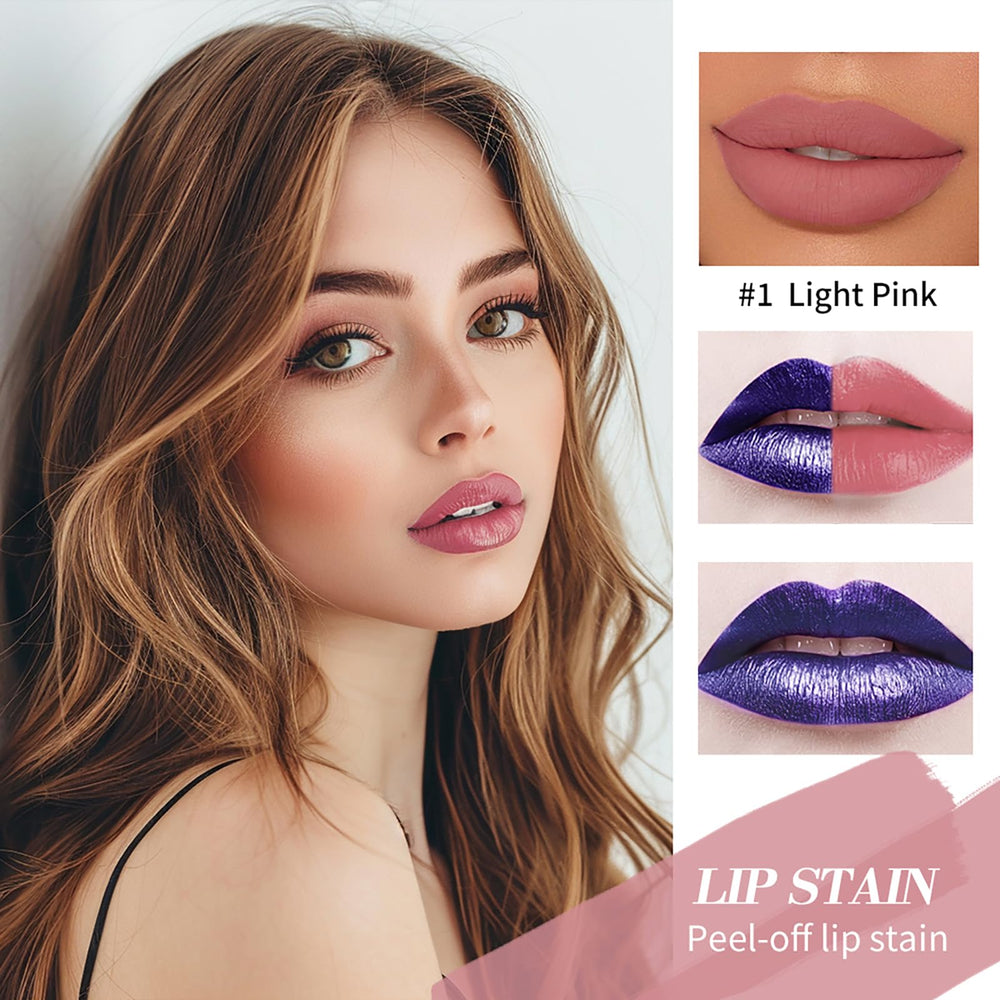 Bekoeen lip stain peel-off tube in hand during application.