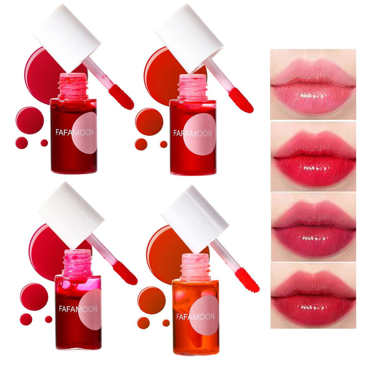 Bekoeen lip tint set: four versatile shades for lips and cheeks.
