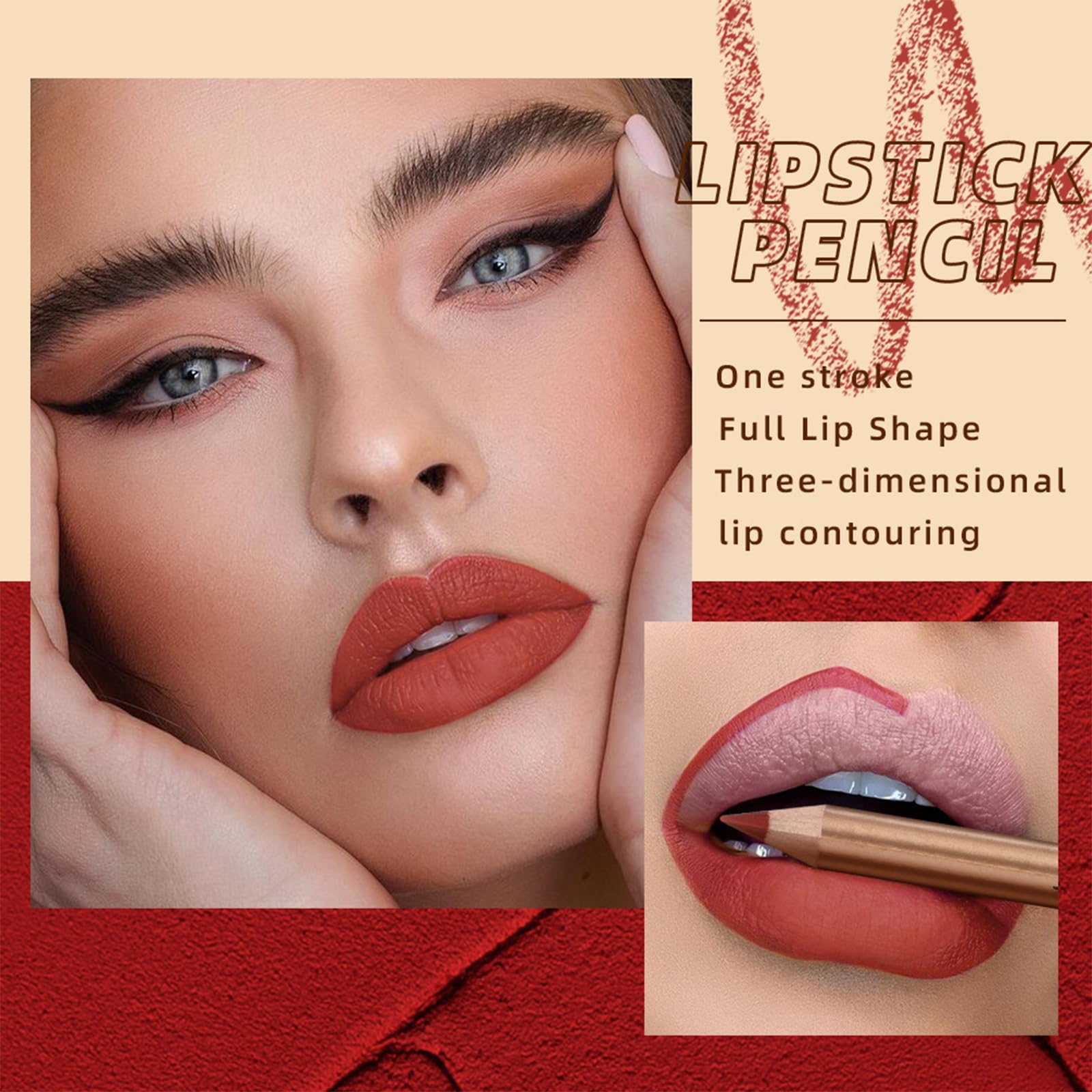 Bekoeen lip liner outlining lips for precise definition and shaping.