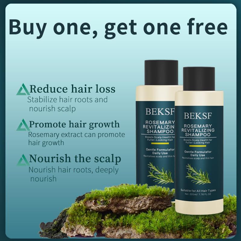BEKSF Rosemary Shampoo ingredients highlight rosemary and olive oil for balanced scalp