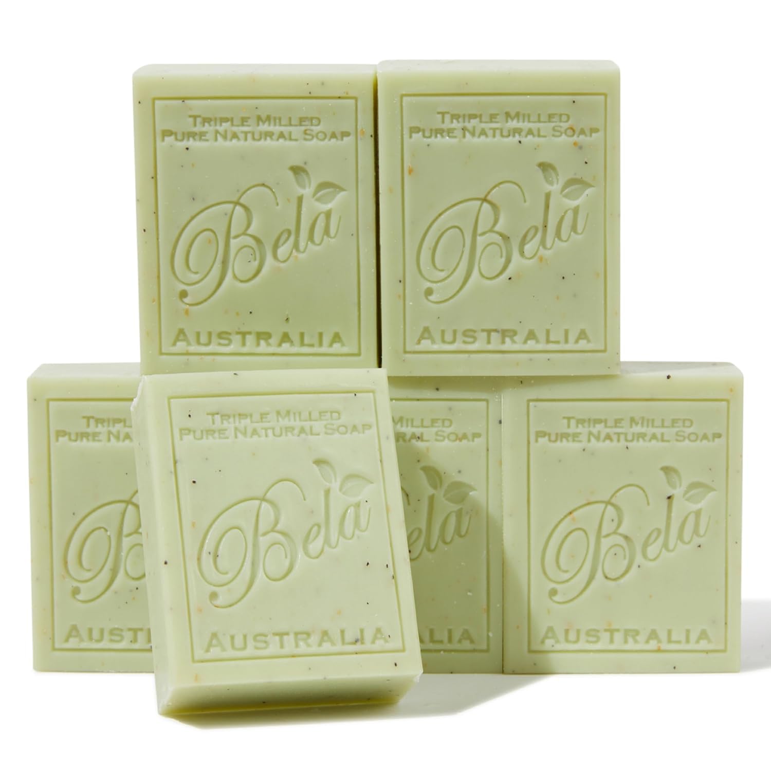 BELA Gardeners crushed leaf and bran soap pack6, natural exfoliation for hands