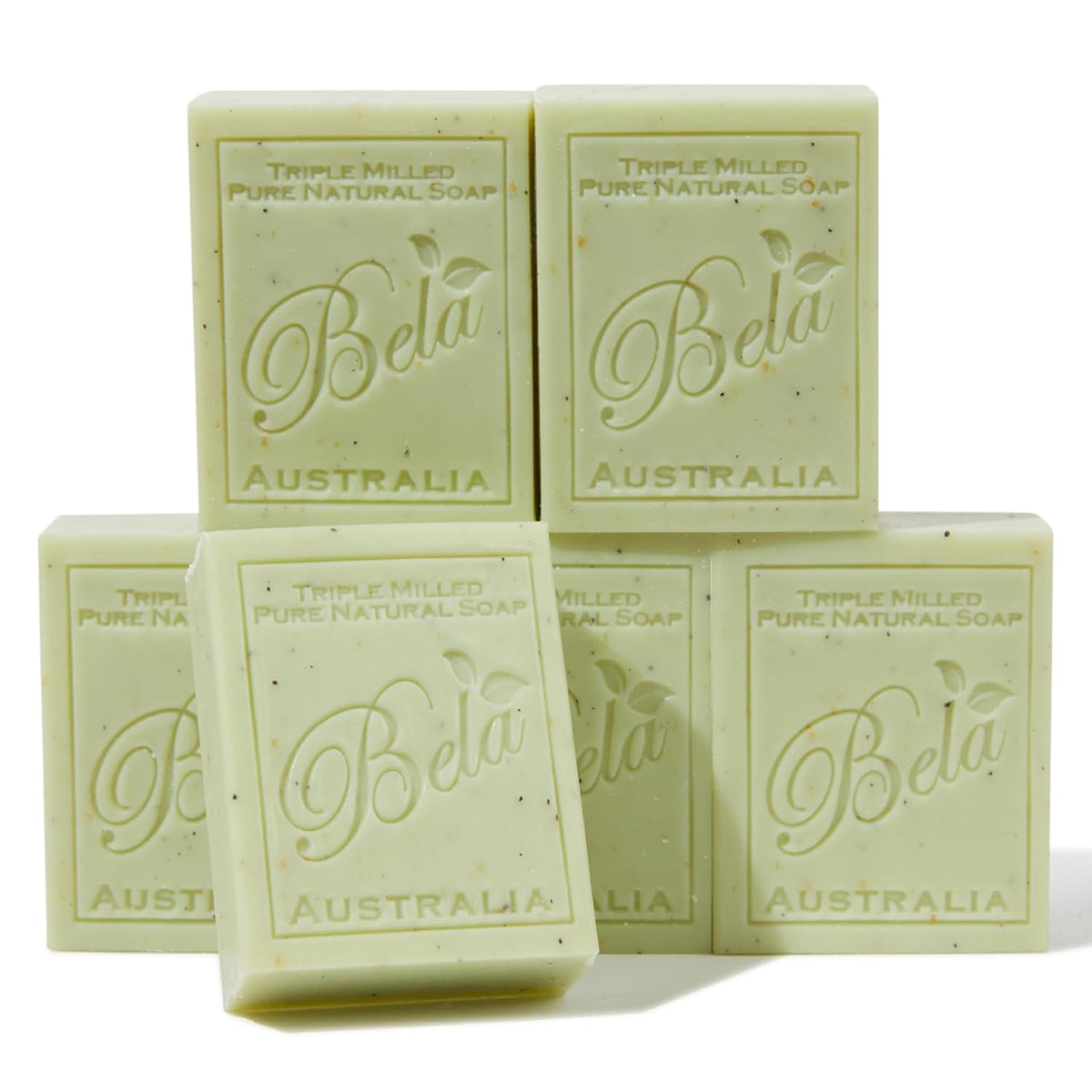 BELA Gardeners crushed leaf and bran soap pack6, natural exfoliation for hands