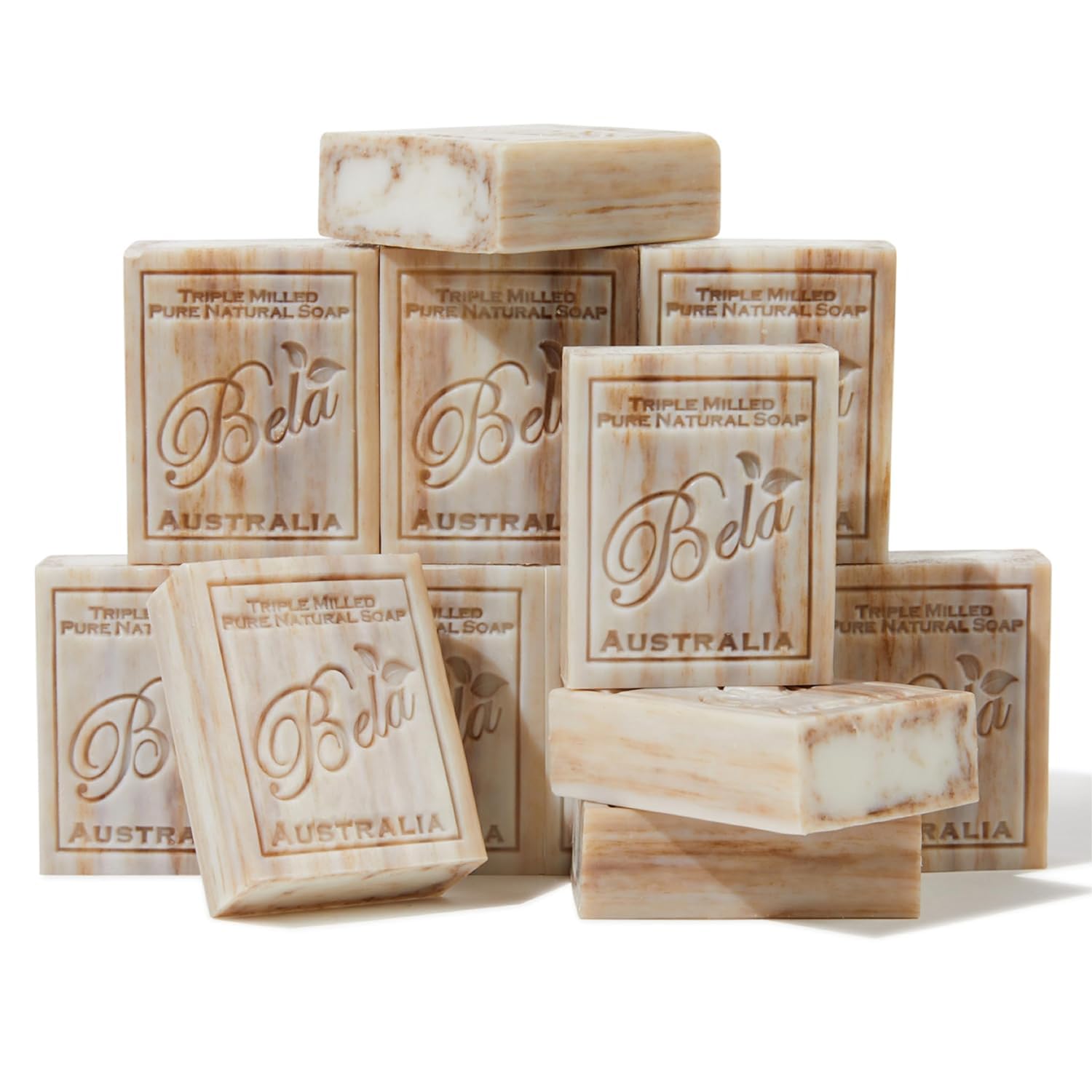 BELA Sandalwood Soap pack of 12, long-lasting luxury bar for daily cleansing.