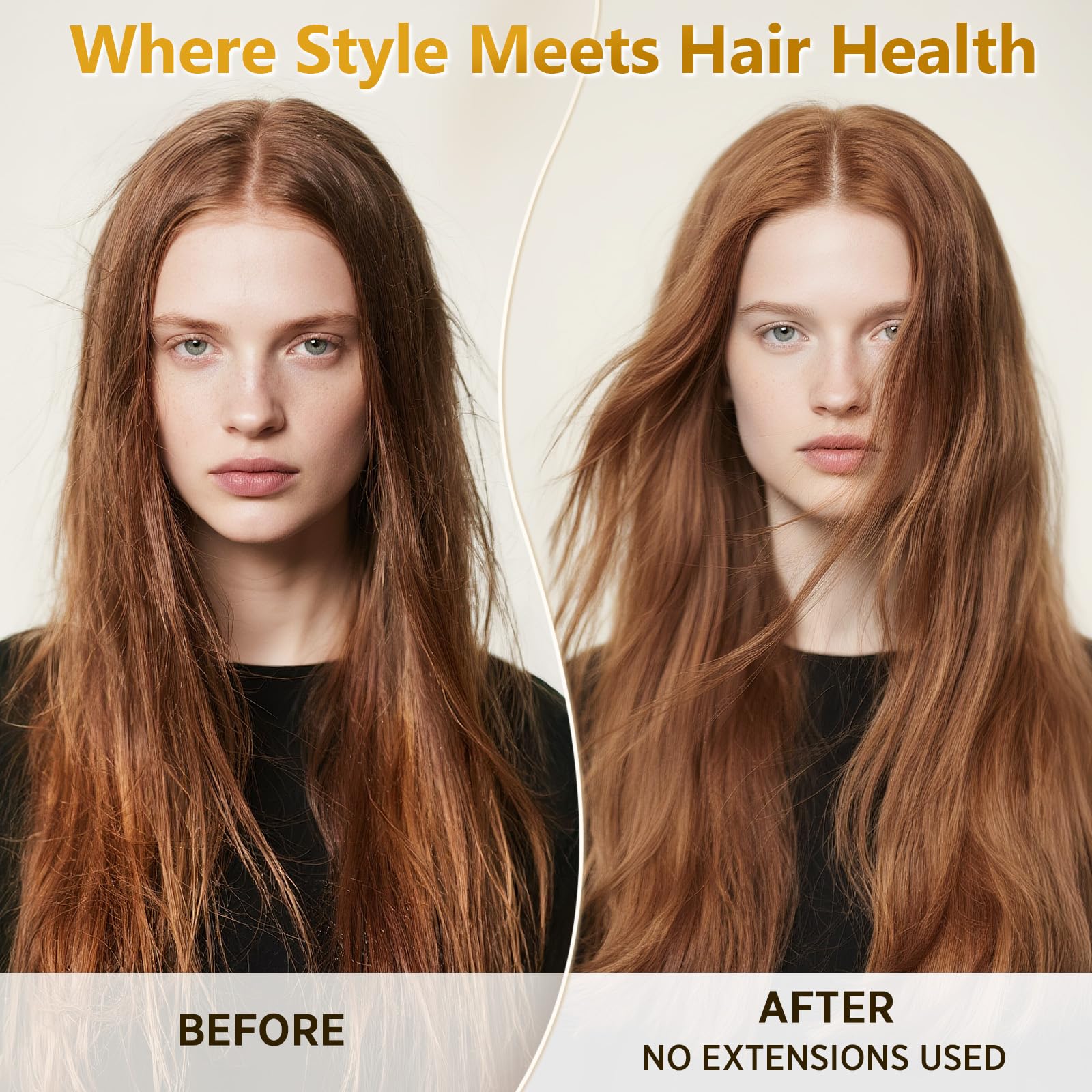 BELEZALIB non-sticky, wash-out formula shown on hair.