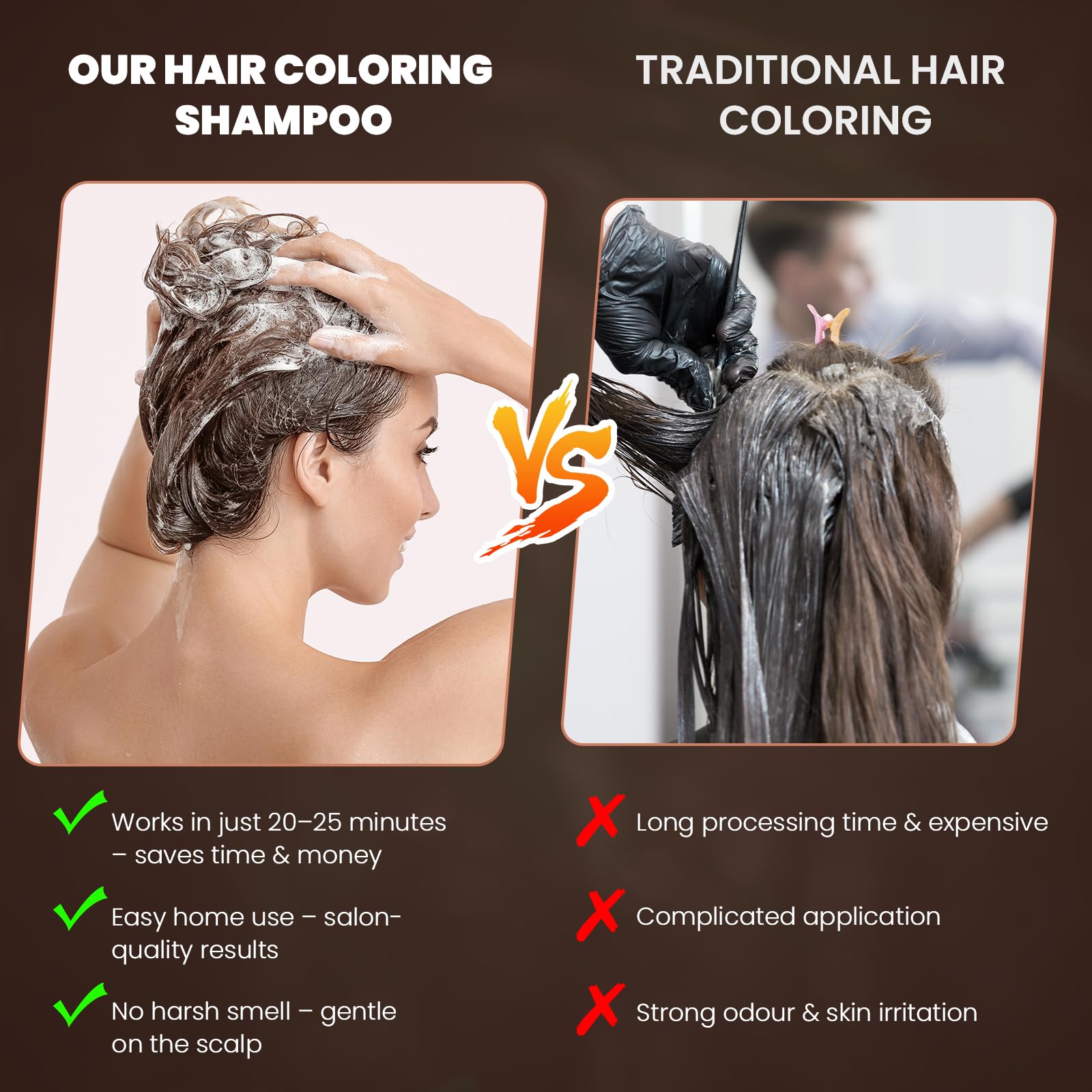 BELEZALIB before-and-after gray coverage using plant-based formula.
