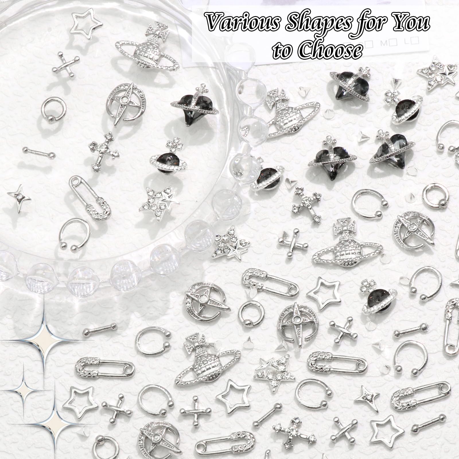 BELICEY silver punk cone charm delivers standout sparkle on nails