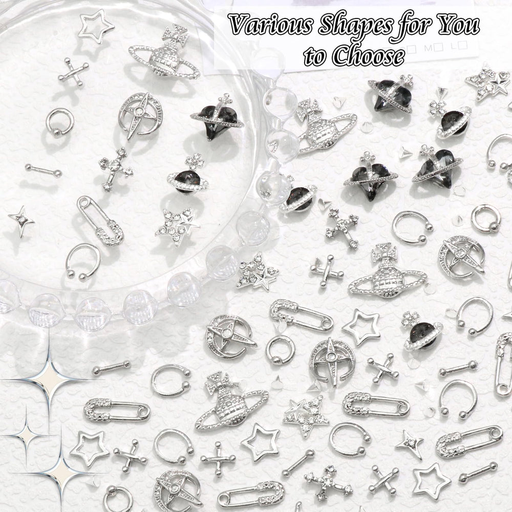 BELICEY silver punk cone charm delivers standout sparkle on nails