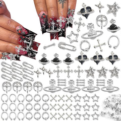 BELICEY silver star 3D nail charm adds sparkling style to acrylic nails