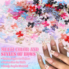 BELICEY Bow Nail Charms bright colors brighten manicures and styles.