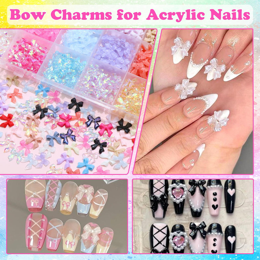 BELICEY Bow Nail Charms flatback design for easy nail adhesion.