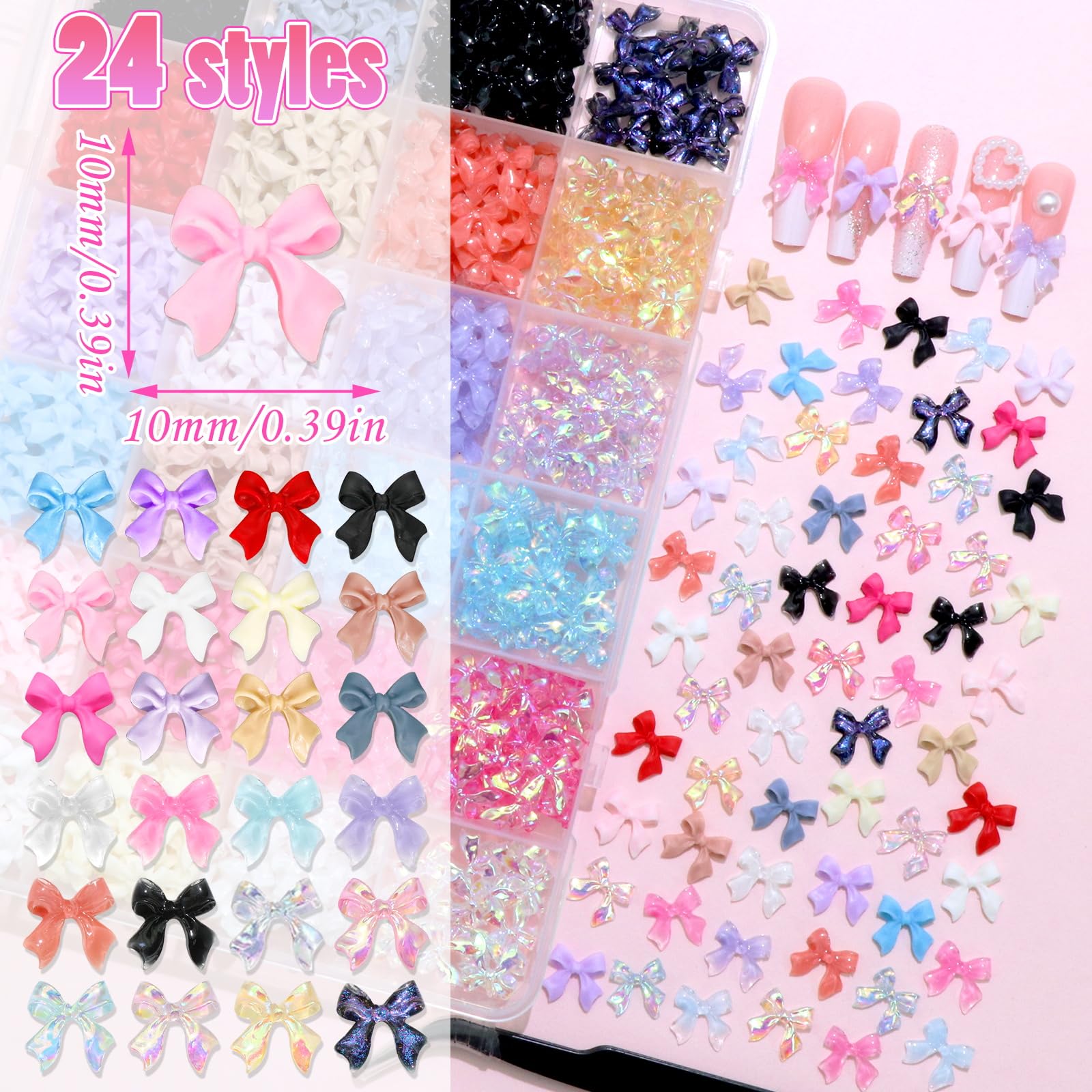 BELICEY Bow Nail Charms storage box keeps charms organized and accessible.