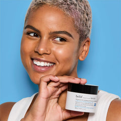 belif Aqua Bomb being applied on the face for gentle makeup removal.