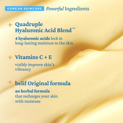 belif Aqua Bomb Vitamin C glow on refreshed, hydrated skin after application.