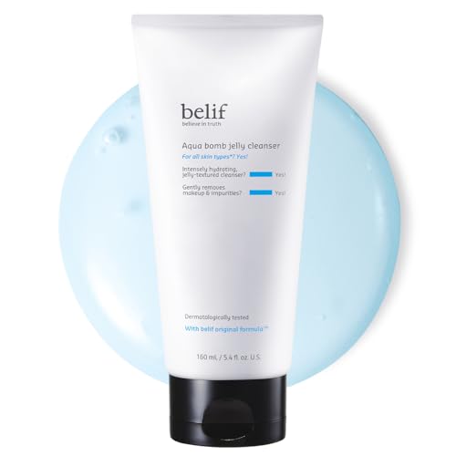 belif Jelly Hydrating Deep Cleanser packaging close-up highlighting eco-friendly design