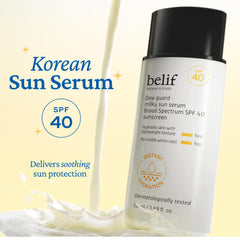 Milky sunscreen texture close-up for quick absorption and breathable finish