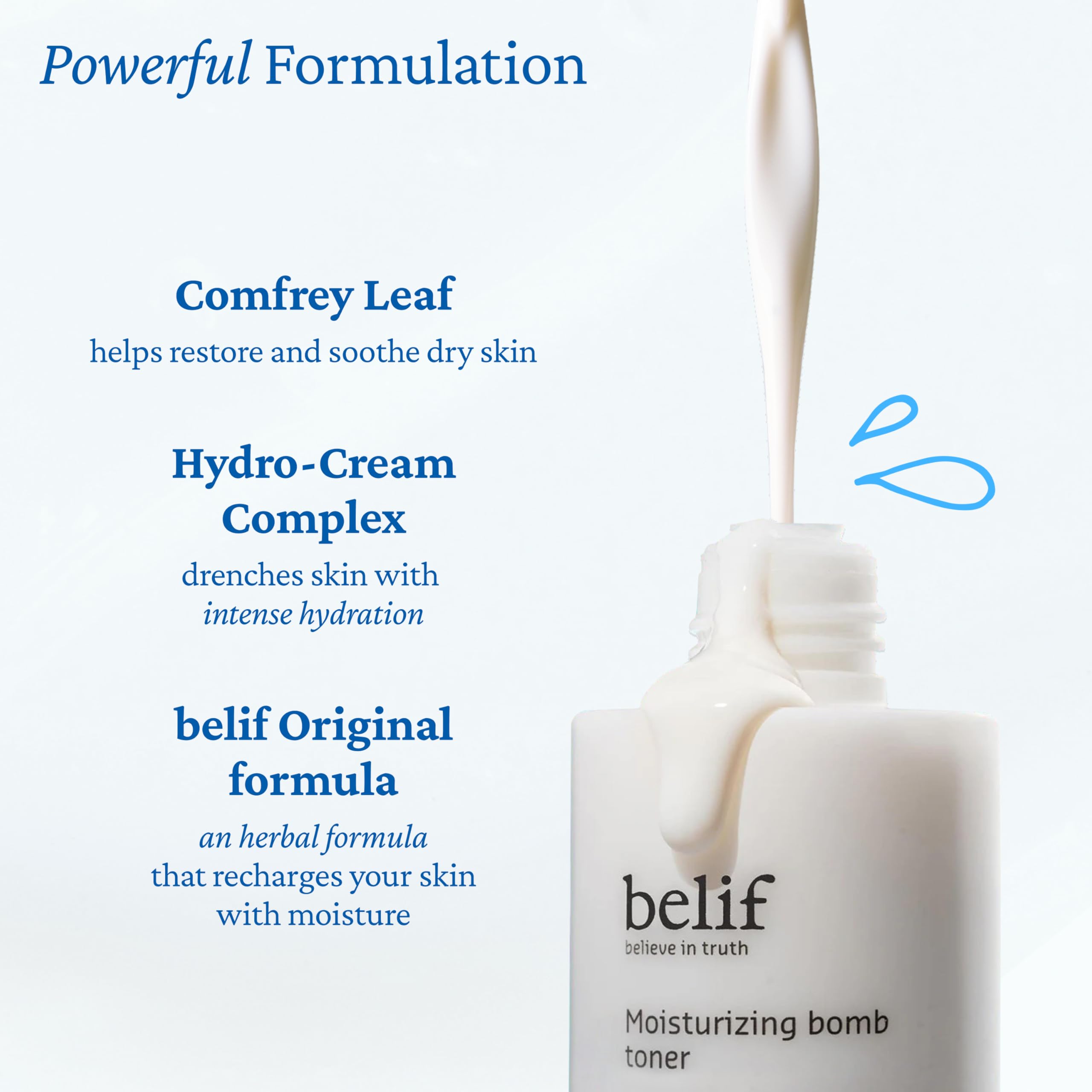 belif Niacinamide Hydrating Toner swatch on skin provides cooling hydration