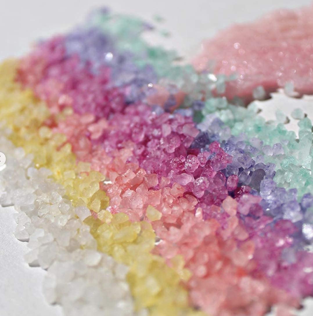 Bella and Bear foot soak crystals releasing uplifting scent to refresh tired feet