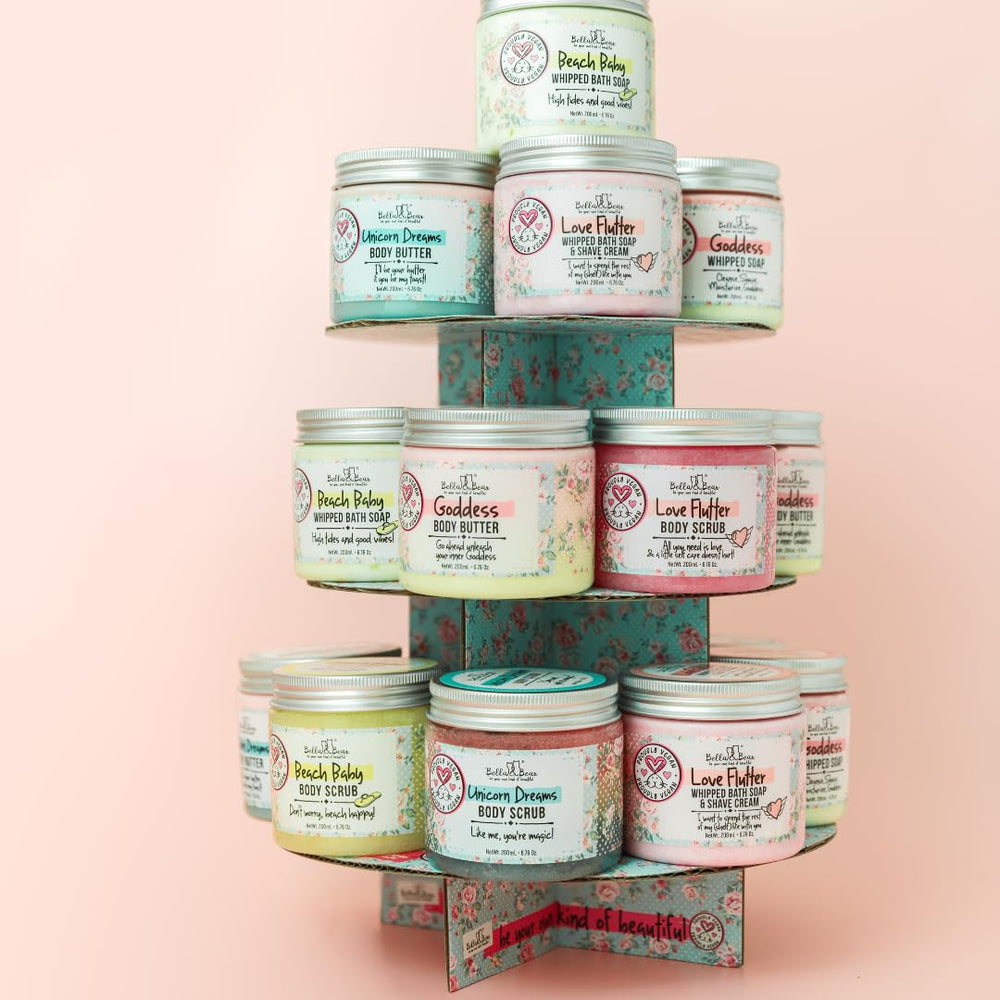 Bella and Bear Goddess Body Butter close-up reveals creamy, non-greasy formula