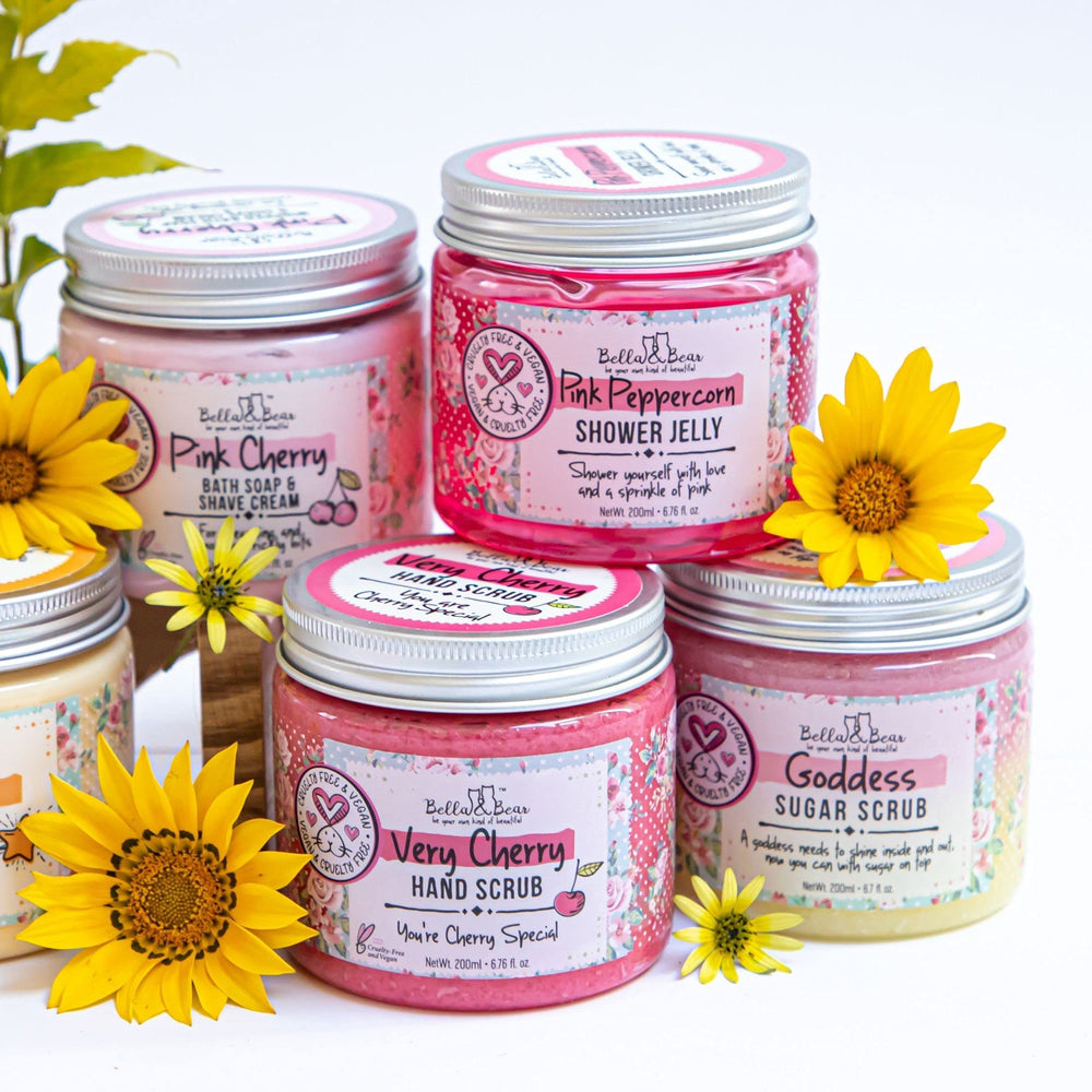 Bella & Bear Goddess Sugar Scrub spa-like self care moment.