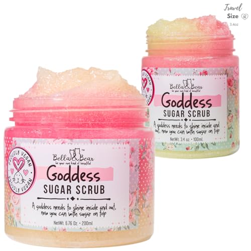 Goddess Sugar Scrub texture close-up showing sugar grains for gentle exfoliation.