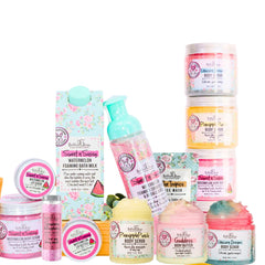 Full-size and travel-size Bella & Bear items offered for versatile routines.