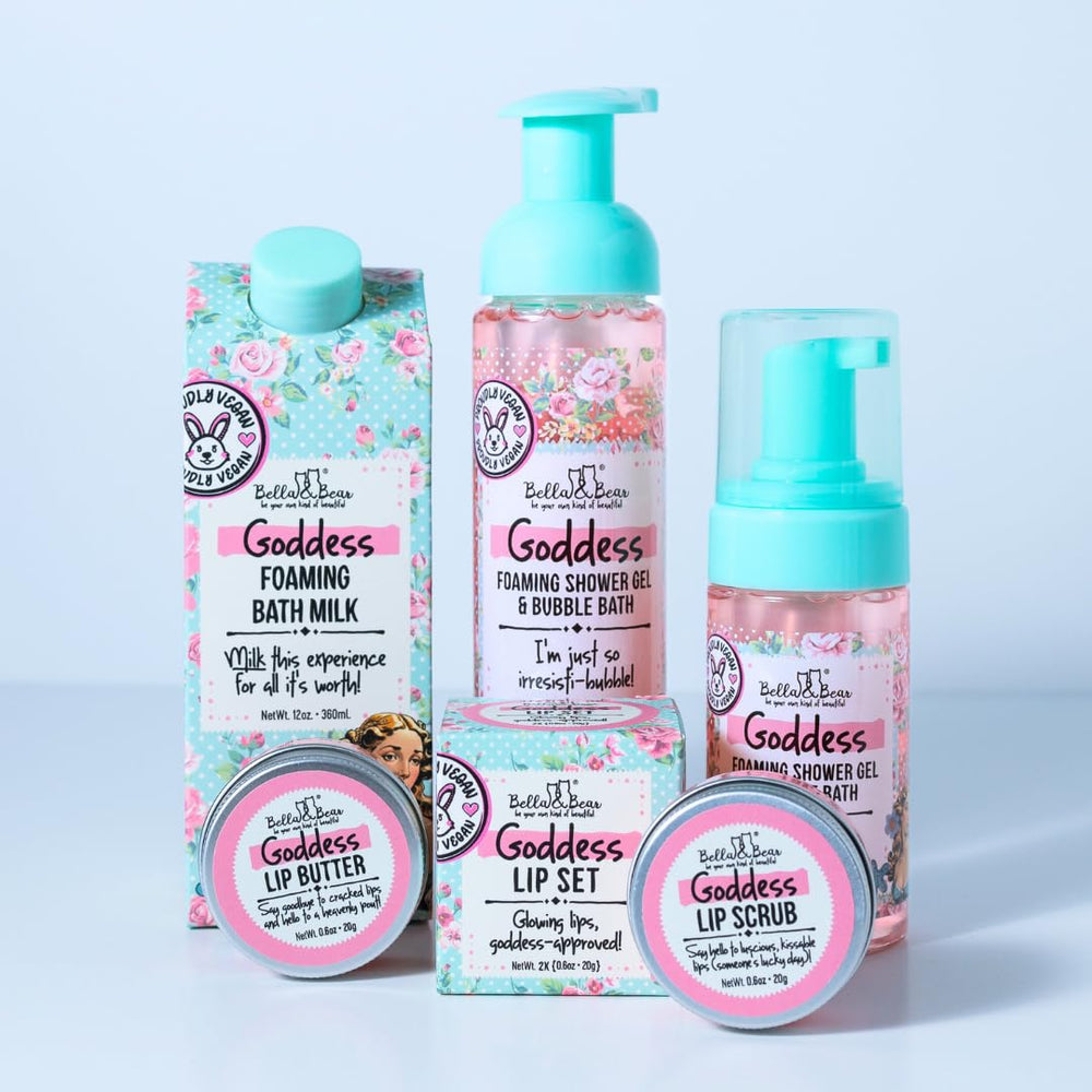 Travel minis from Bella & Bear included for on-the-go pampering.