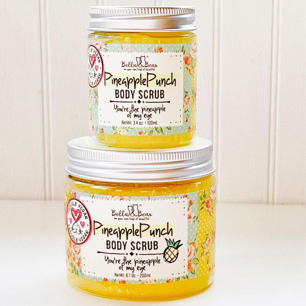 Bella & Bear pineapple gift-ready packaging implies a thoughtful self-care gift.
