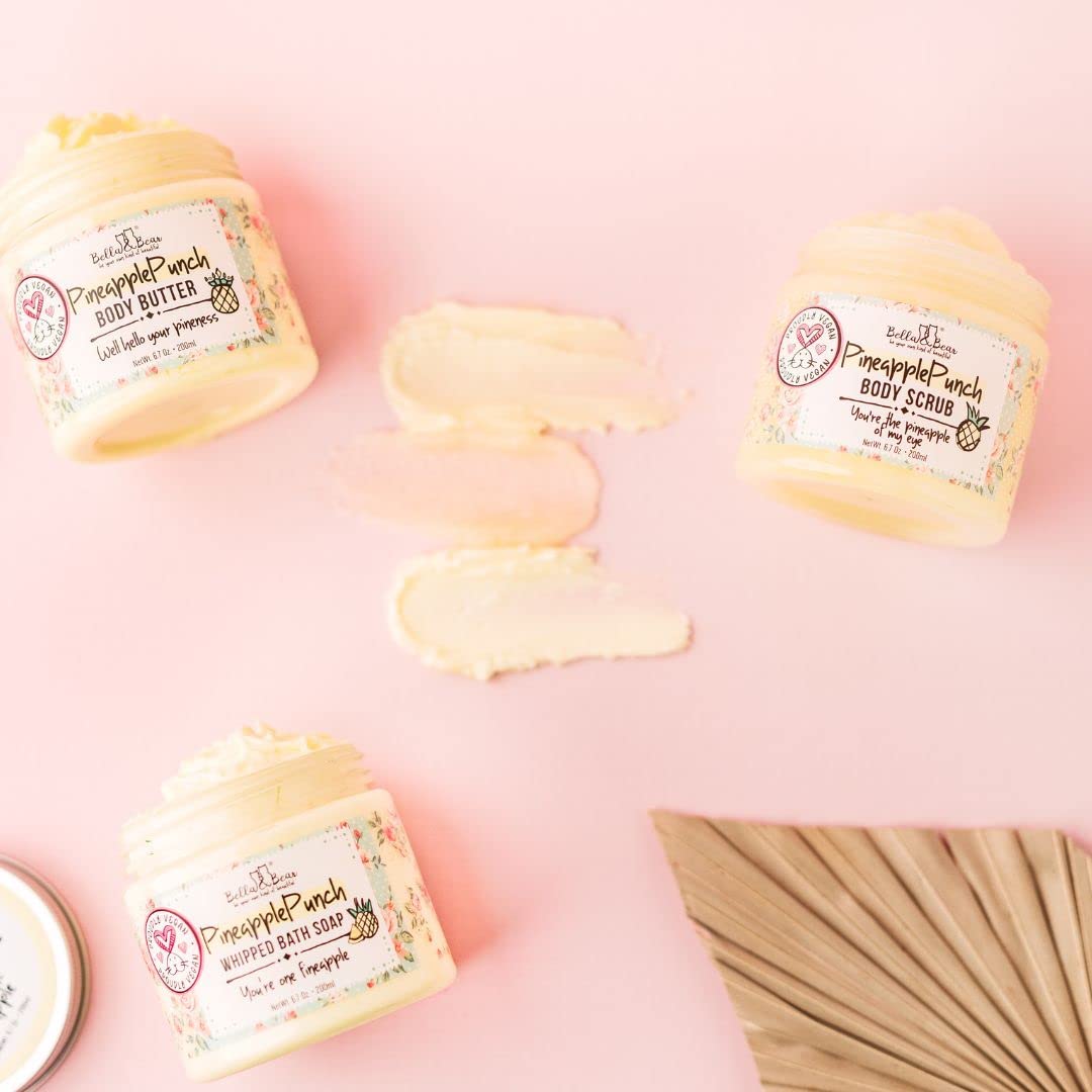 Bella & Bear Pineapple Scrub vegan cruelty-free certification by PETA
